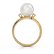 Золота каблучка з перлами і діамантами "Cuddle", уточнюйте, 2Кр57-0.05-4/4; 1Перлина культ.(прісн. біла), Білий