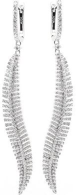Срібні сережки підвіски з цирконами 1171122б