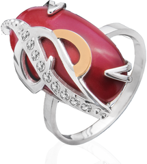 Серебряное женское кольцо "Asteria", уточнюйте, Красный