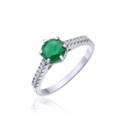 Серебряное кольцо 81112з, уточнюйте, Зеленый