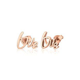Позолоченные cеребряные серьги "Love"