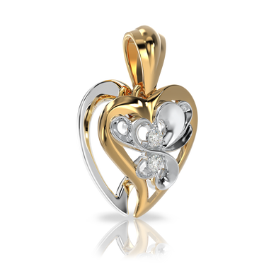 Золота підвіска з діамантами "Empyrean love", 2.52, 2Кр57-0,06-2/3, Білий