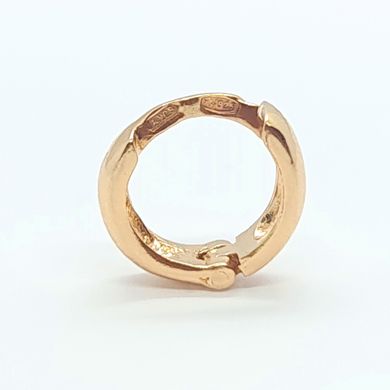 Позолоченная серебряная серьга кольцо "One Gold"
