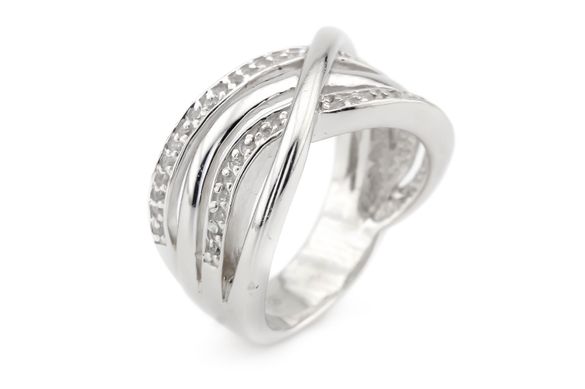 Серебряное кольцо с фианитами СК11092, уточнюйте