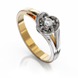 Золота каблучка з діамантом "Bertha", уточнюйте, 1Кр57-0.06-4/4, Білий
