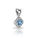 Золота підвіска з діамантами "Wanderlust", 1.07, 12Кр57-0,21-1/4; 1Топаз-0,33-2, Блакитний
