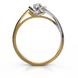 Золотое кольцо с бриллиантом "Bertha", уточнюйте, 1Кр57-0.06-4/4, Белый