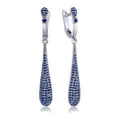 Срібні сережки "Evocative Sapphire", Синій