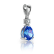 Золота підвіска з діамантом і сапфіром "Renee", 1Кр57-0,03-1/4; 1Топаз-1,21-2, Білий-Синій