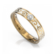 Золотое обручальное кольцо с бриллиантом "Whitney", уточнюйте, 1Кр57-0.04-4/4, Белый