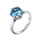 Серебряное кольцо с фианитами 71757, Голубой, 15, Голубой