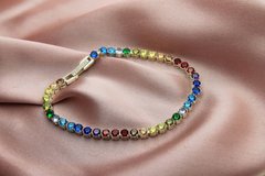 Жіночий срібний браслет "Round dance Rainbow", Мікс кольорів