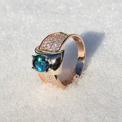 Золотое кольцо с синим камнем "Снежная королева" 1/1116, уточнюйте, Синий