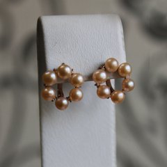 Позолочені срібні сережки "Pearls gold"