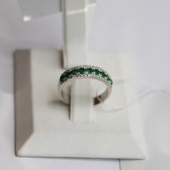 Срібна каблучка "Emerald Placer", Смарагдовий, 15, Зелений