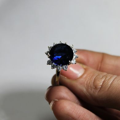 Фото Серебряное кольцо "Greta Blue"