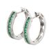 Золотые серьги-кольца с изумрудами и бриллиантами КР21410, Зеленый