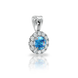 Золота підвіска з діамантами "Julia", 1.05, 12Кр57-0,20-2/4; 1Топаз-0,56-2, Блакитний