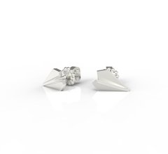 Срібні сережки цвяшки "Planes Diamond"
