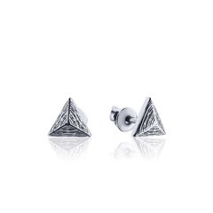Серебряные серьги гвоздики "Pyramids"