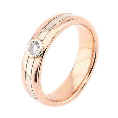 Золотое обручальное кольцо с фианитом (5 мм), уточнюйте