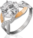 Серебряное женское кольцо "Masterpiece", уточнюйте, Белый