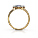 Золота каблучка з сапфіром і діамантами "Miracle", уточнюйте, 20Кр57-0.11-4/4; 1Сапфір-0.59-3/II, Білий-Синій