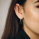 Золотые серьги с синт. зеленым кварцем и фианитами 12743gqnano