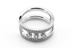 Серебряное кольцо с фианитами СК11032, уточнюйте