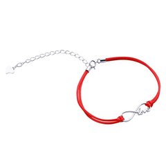 Срібний браслет з червоною ниткою "Infinity Love"