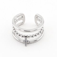 Серебряное открытое кольцо с крестиком K11903, уточнюйте