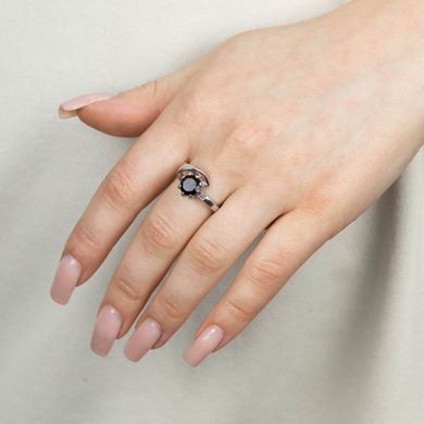 Фото Срібна каблучка з гранатом 1415gr Діамант, 17,5 размер