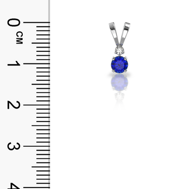 Золота підвіска з діамантом і сапфіром "Barbara", 1Кр57-0,04-1/3; 1Сапфір-0,55-3/ІІ, Синій