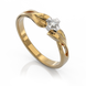 Золотое кольцо с бриллиантом "Beatrice", уточнюйте, 1Кр57-0,04-2/2, Белый