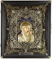 Фото Ікона Казанська Божа Матір в кіоті з дерева