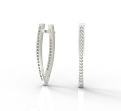 Срібні сережки "Luxury Diamond", Білий