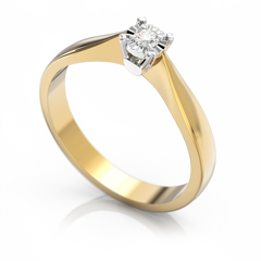 Золотое кольцо с бриллиантом "Diana", уточнюйте, 1Кр57-0.03-4/4, Белый