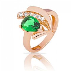 Золотое кольцо "Green Blossom", 16.5, Зеленый