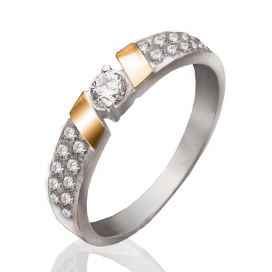 Серебряное женское кольцо "Milena", уточнюйте, Белый