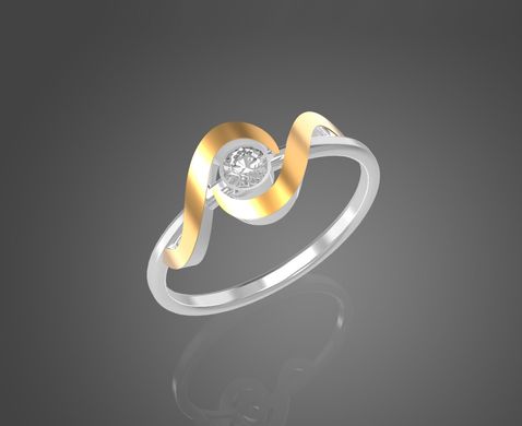 Серебряное женское кольцо "Taipei", уточнюйте, Белый