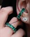 Серебряное кольцо "Emerald stones in a circle", 15, Зеленый