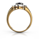 Золота каблучка з сапфіром і діамантами "Aimee", уточнюйте, 16Кр57-0.09-4/4; 1Сапфір-1.41-3/II, Синій