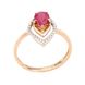 Фото Золотое кольцо с рубином и бриллиантами RA00521