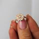 Позолоченное кольцо "Floret Crystal", Белый, 16.5, Белый