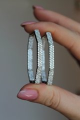 Серебряные серьги кольца "Felicity Diamond", Белый, Белый