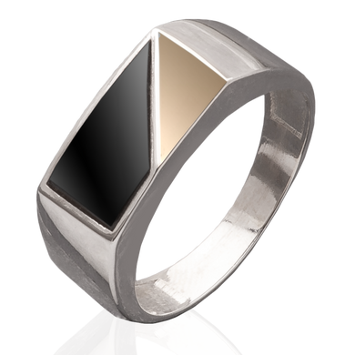 Срібний чоловічий перстень "Еven", уточнюйте, Чорний