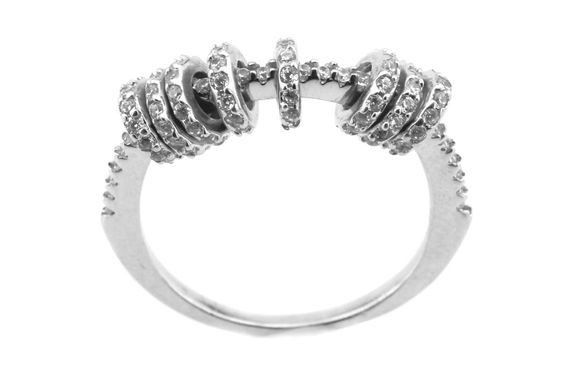 Серебряное кольцо с фианитами СК11011, уточнюйте