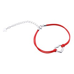 Срібний браслет з червоною ниткою "Love"