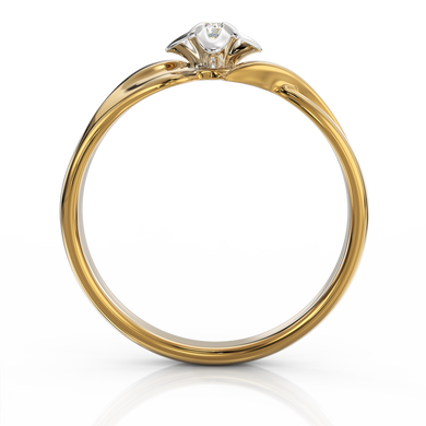 Золотое кольцо с бриллиантом "Connie", уточнюйте, 1Кр57-0.04-4/4, Белый