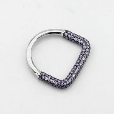 Срібний перстень з фіолетовимі фіанітами, уточнюйте